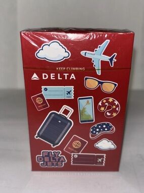 Delta Air Lines playing cards Red Travel Deck with Airplane & Luggage NEW sealed